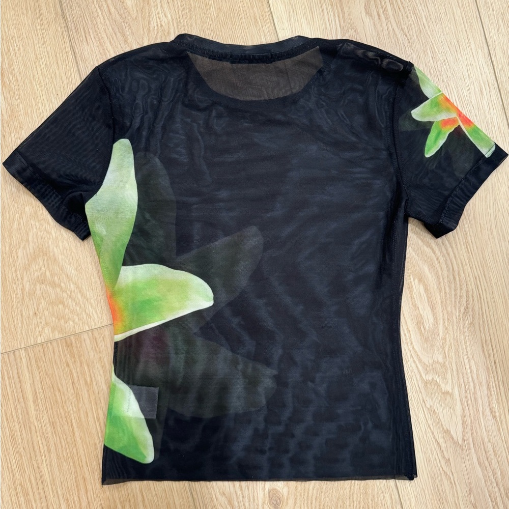 SET - with harper lu matching black & green floral mesh top & skirt - Picture 4 of 6